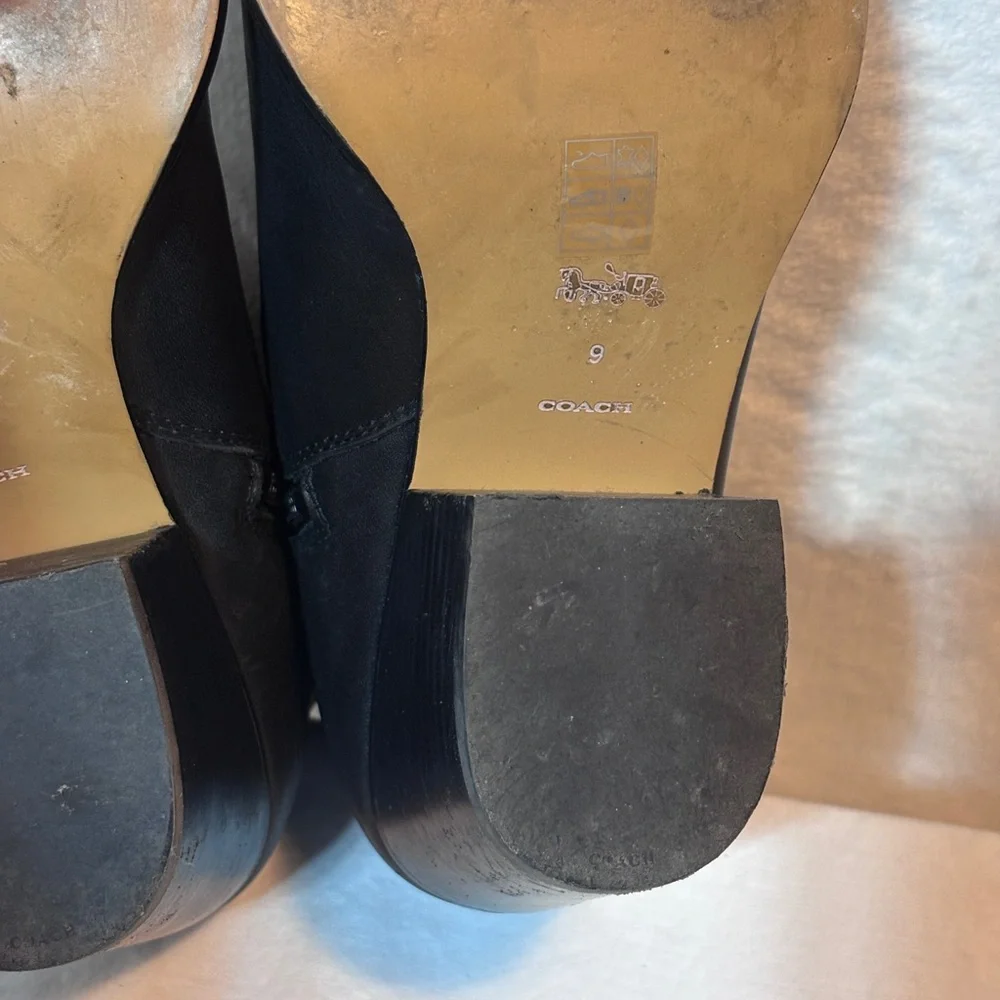 Coach Pell Leather Ankle Bootie in Black Size 9 Style G4847 - Picture 10 of 10